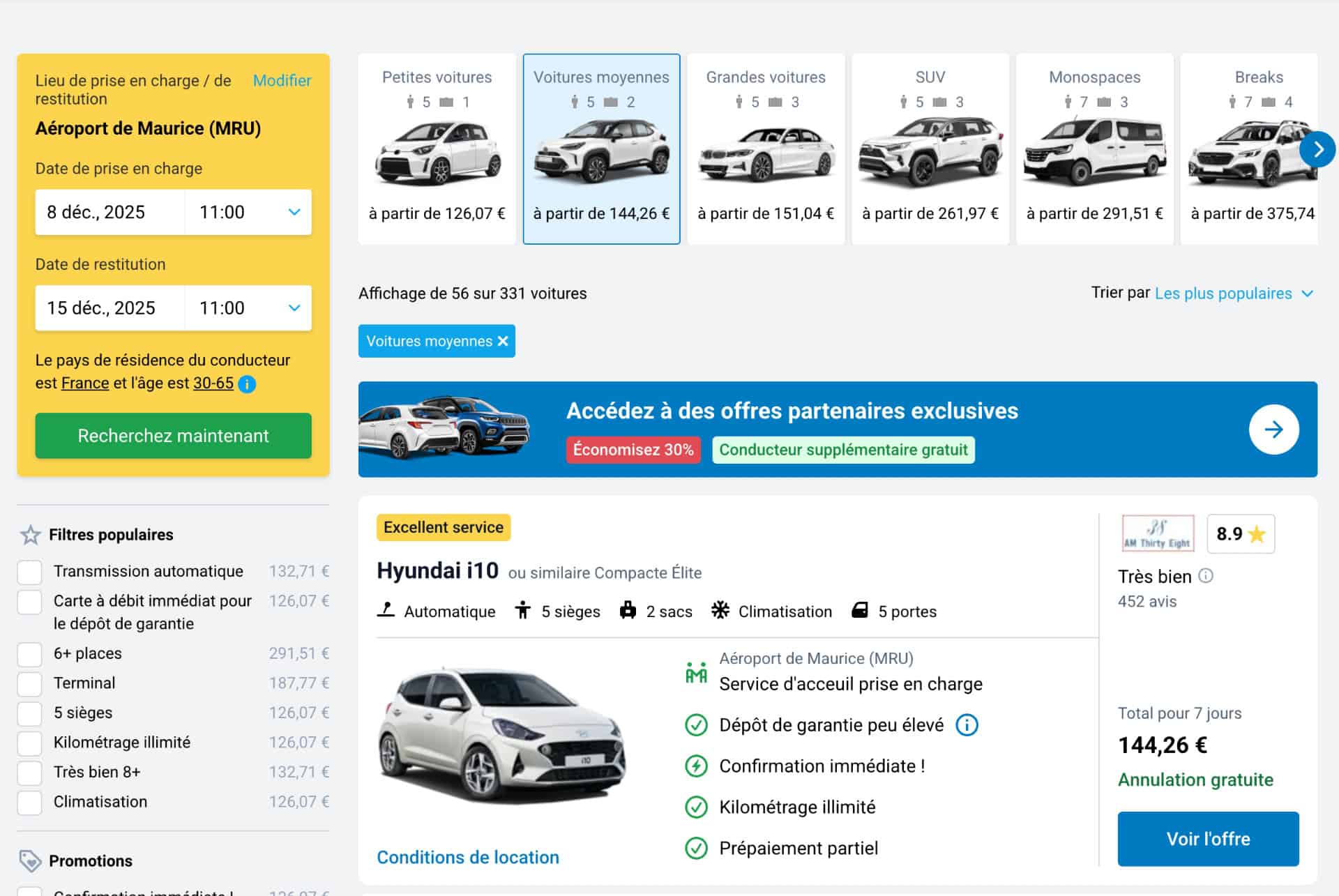 location voiture a maurice periode touristique